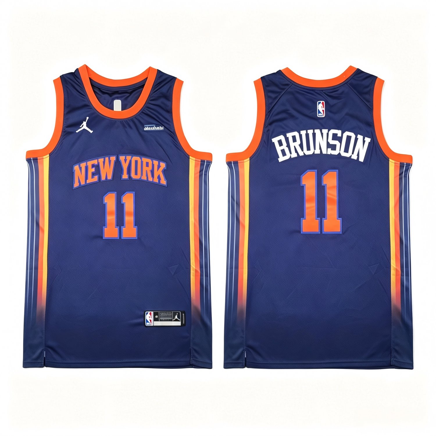 Knicks 11 Jalen Brunson Statement Basketball Jersey Navy