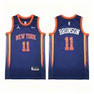 Knicks 11 Jalen Brunson Statement Basketball Jersey Navy