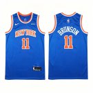 Knicks #11 Jalen Brunson Assocition Stitched Jersey Blue