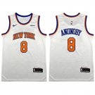 Knicks #8 OG Anunoby Assocition Stitched Jersey White