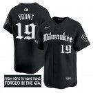 Milwaukee Brewers #19 Robin Yount Black 'Gothic 414 Shadows Edition' Vapor Jersey