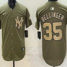 Men's New York Yankees #35 Cody Bellinger Olive 2026 Armed Forces Day Jersey