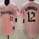 Men's Philadelphia Phillies #12 Kyle Schwarber Pink Gothic Vapor Limited Jersey