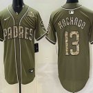Men's San Diego Padres #13 Manny Machado Olive 2026 Armed Forces Day Jersey