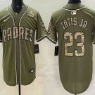 Men's San Diego Padres #23 Fernando Tatis Jr Olive 2026 Armed Forces Day Jersey