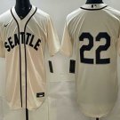 Men's Seattle Mariners #22 Bryan Woo Cream Alternate Stitched Jersey