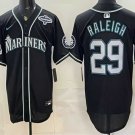 Men's Seattle Mariners #29 Cal Raleigh 50th Black Out Style Vapor Premier Limited Jersey