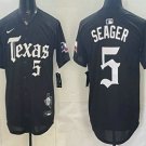 Men's Texas Rangers #5 Corey Seager Black Gothic Mexico 2025 Vapor Premier Jersey