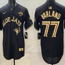 Toronto Blue Jays #77 Louis Varland Black Gold 2025 American League Champions Jersey