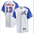 Mens ATL #13 Ronald Acuna Jr. City Jersey White