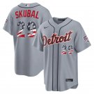 Detroit Tigers #29 Tarik Skubal Grey USA 250 Fourth of July Jersey