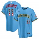 Milwaukee Brewers #11 Jackson Chourio Light Blue USA 250 Fourth of July Jersey