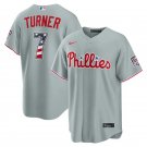 Philadelphia Phillies #7 Trea Turner Grey USA 250 Fourth of July Jersey