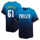 Philadelphia Phillies #61 Cristopher Sanchez Blue City Connect Limited Stitched Jerseys