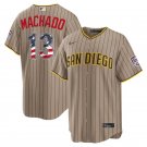 San Diego Padres #13 Manny Machado Sand USA 250 Fourth of July Alternate Jersey