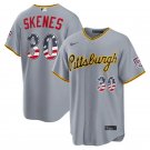 Pittsburgh Pirates #30 Paul Skenes Grey USA 250 Fourth of July Road Jersey