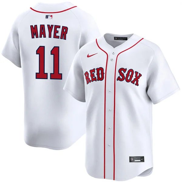 Mens Boston Red Sox #11 Marcelo Mayer White Home with Name Limted Jersey