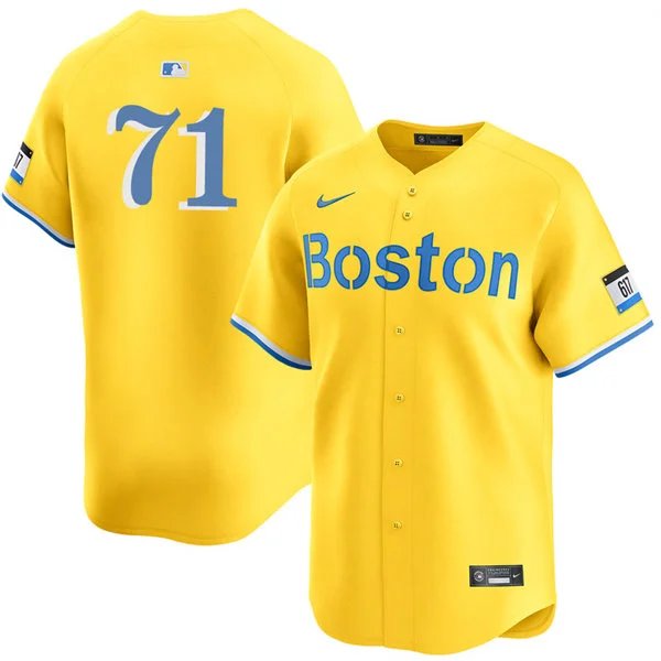 Mens Boston Red Sox #71 Connelly Early Yellow City Connect Limted Jersey