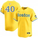 Men's Boston Red Sox #40 Willson Contreras Yellow City Connect Limted Jersey