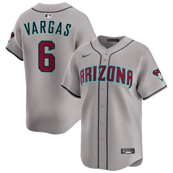 Mens Arizona Diamondbacks #6 Ildemaro Vargas Gray Road Limited Jersey