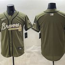 Men's Atlanta Braves Blank Olive 2026 Armed Forces Day Stitched Baseball Jersey