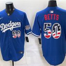 Men's Los Angeles Dodgers #50 Mookie Betts Royal 250 Fourth of July Stitched Jersey