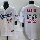 Men's Los Angeles Dodgers #50 Mookie Betts White 250 Fourth of July Stitched Jersey
