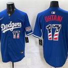Men's Los Angeles Dodgers Shohei Ohtani Royal 250 Fourth of July Stitched Jersey