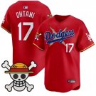 Shohei Ohtani Jersey 17 Los Angeles Dodgers One Piece 2025 Stitched Red