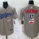 Men's Los Angeles Dodgers #5 Freddie Freeman Gray 250 Fourth of July Stitched Jersey
