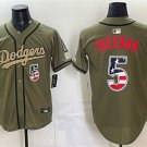 Dodgers #5 Freddie Freeman Olive 2026 Armed Forces Day 250 Fourth of July Stitched Jersey