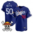 Mookie Betts Jersey #50 Los Angeles Dodgers One Piece 2025 Stitched Royal