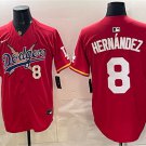 Enrique Hernández Jersey #8 Los Angeles Dodgers One Piece 2025 Stitched Red