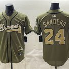 Men's Atlanta Braves #24 Deion Sanders Olive 2026 Armed Forces Day Stitched Jersey