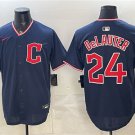Men's Cleveland Guardians #24 Chase DeLauter Navy Limited Stitched Baseball Jersey