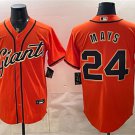 Men's SFG #24 Willie Mays Orange Cool Base Stitched Player Jersey