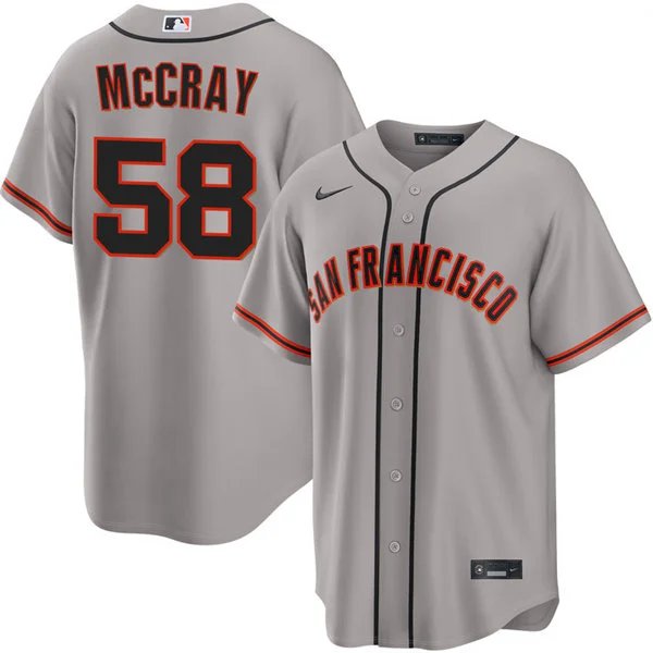 Mens San Francisco Giants #58 Grant McCray Nike Gray Road Limited Jersey