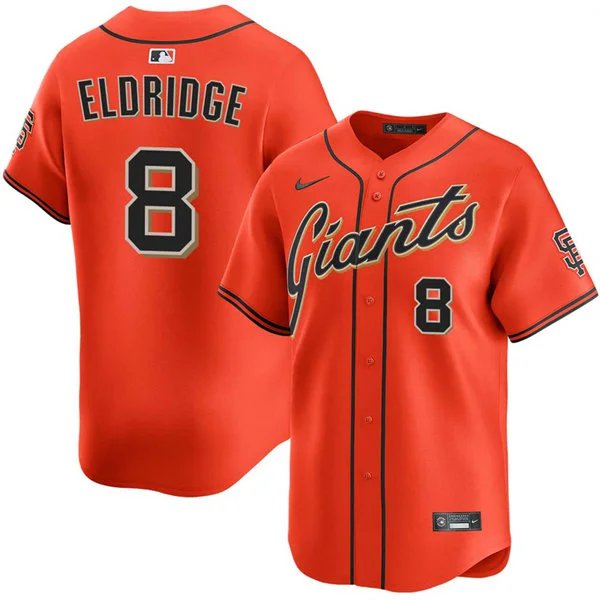 Mens San Francisco Giants #8 Bryce Eldridge Nike Orange Alternate Limited Jersey