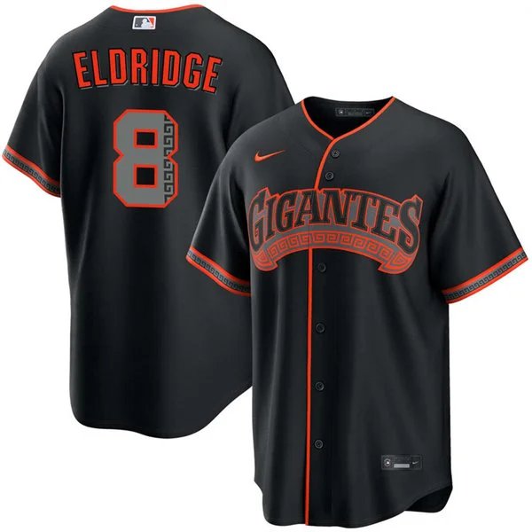 Mens San Francisco Giants #8 Bryce Eldridge Black Gigantes Limited Jersey