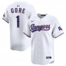 Mens Texas Rangers #1 MacKenzie Gore Nike White Home Limited Jersey
