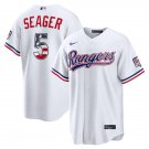 Mens Texas Rangers #5 Corey Seager Nike White USA 250 Fourth of July Home Stadium Jersey