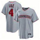 Men's Washington Nationals #4 Daylen Lile Nike Road Gray Limited Jersey