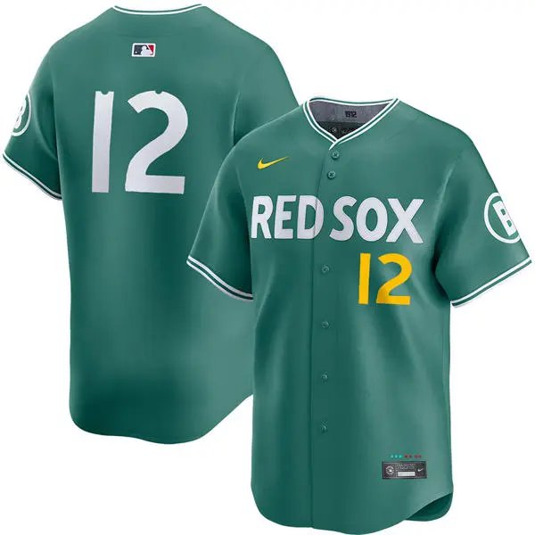 Mens Boston Red Sox #12 Connor Wong 2025 City Connect 2.0 Vapor Limited Player Jersey Green