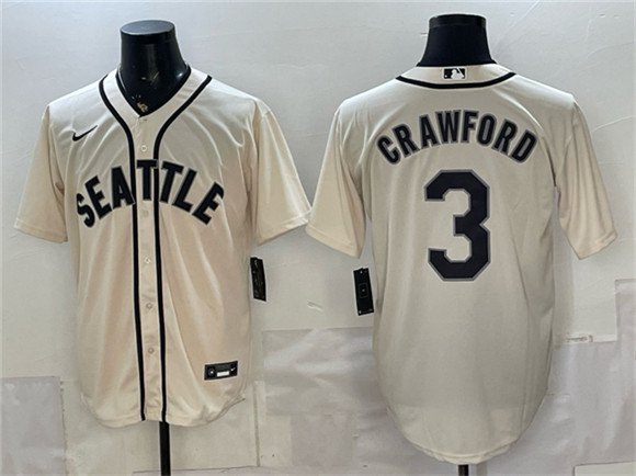 Mariners #3 J.P. Crawford Cream 50th Anniversary Alternate Stitched Baseball Jersey