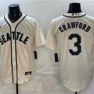 Mariners #3 J.P. Crawford Cream 50th Anniversary Alternate Stitched Baseball Jersey