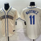 Men's Seattle Mariners #11 Edgar Martinez Cream 50th Anniversary Patch Stitched Jersey