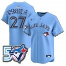 Vladimir Guerrero Jr Jersey #27 Toronto Blue Jays 50 Seasons Stitched Light Blue