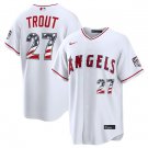 Men's Los Angeles Angels #27 Mike Trout White 2026 USA 250 Fourth of July Stitched Jersey