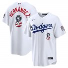 Men's Los Angeles Dodgers #8 Enrique Hernández White 2026 USA 250 Fourth of July Stitched Jersey
