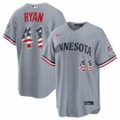 Men's Minnesota Twins #41 Joe Ryan Gray 2026 USA 250 Fourth of July Stitched Jersey